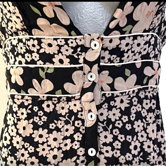 NWOT FREE PEOPLE BLACK FLORAL DEWBERRY MAXI DRESS  Size XS - Picture 2 of 10